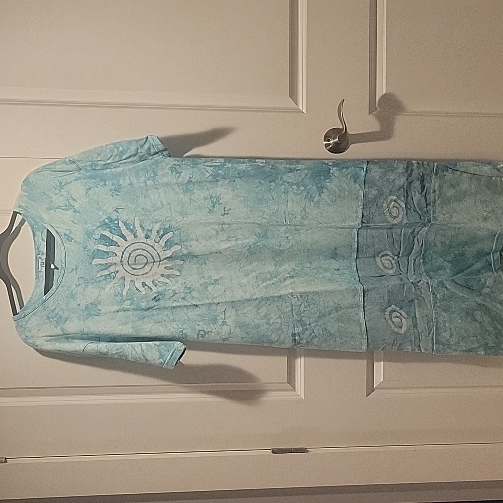 Blue Tie-Dye Sun Dress